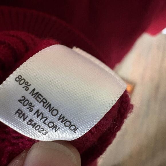 Marino Wool Maroon Grey Sweater Men Large Banana Republic​ GORPCORE - Picture 11 of 11